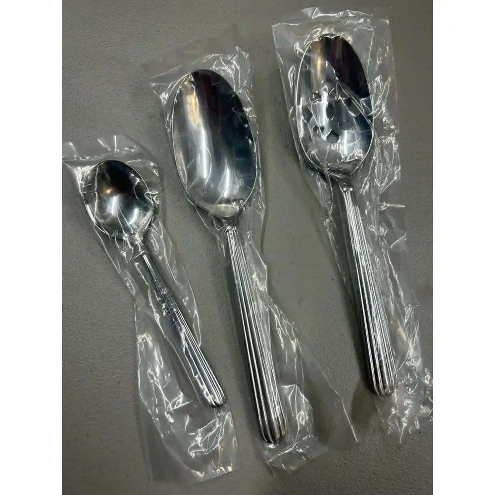 Monique Lhuillier x Pottery Barn Rivoli Serve Set 5 Pc Spoon Fork Silverware NEW